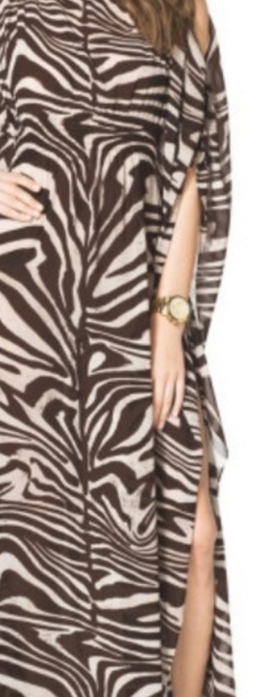 Michael Kors Brown & Ivory Zebra Flowing Dress XS